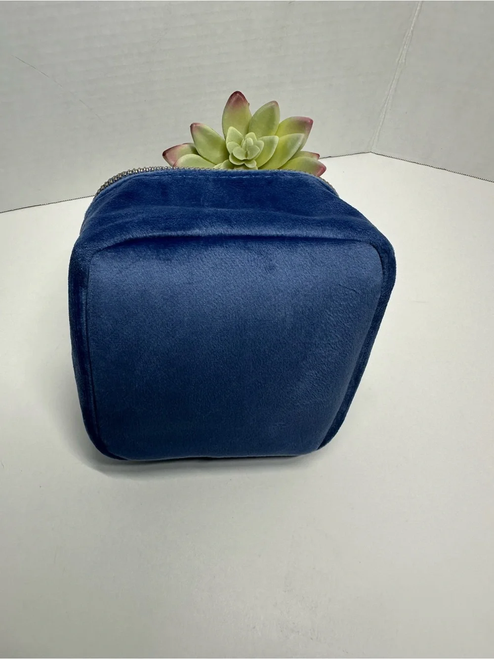 a new day Blue Velvet Scrunch-Handle Cosmetic Case